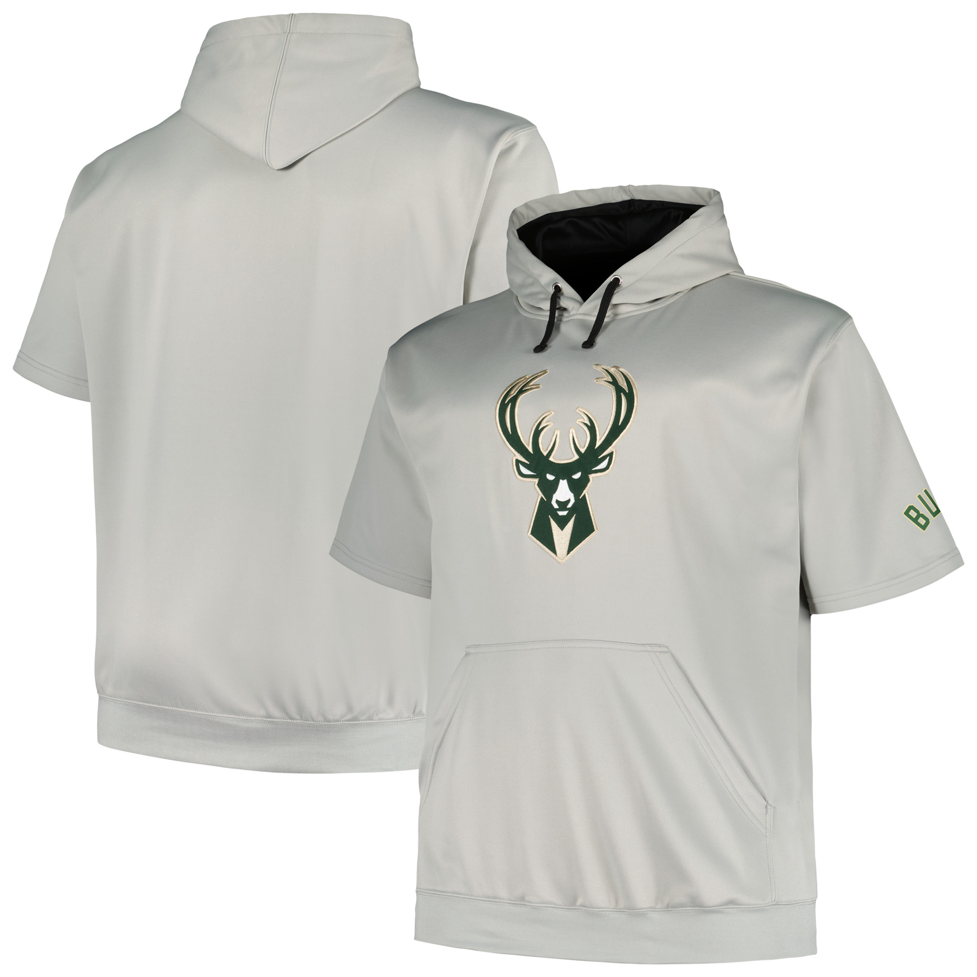 Men's Fanatics Silver Milwaukee Bucks Big \u0026 Tall Logo Pullover Hoodie